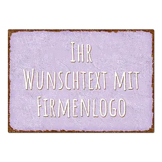 Vintageschild mit individuellem Wunschtext und Firmenlogo