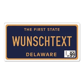 Delaware - The First State - US-Nummernschild mit Wunschtext bedruckt 30 x 15 cm