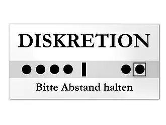 Türschild in weiß - Diskretion