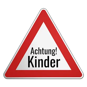 Verkehrsschild Achtung Kinder - Größe: Schenkellänge 58 cm