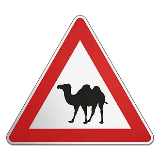 Dreieckiges Verkehrsschild Kamel