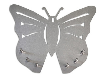 Edelstahl-Garderobe Schmetterling