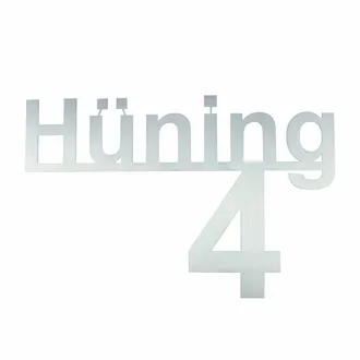 Edelstahl Hausnummer mit Straßenname - Design Minimal Art (Typ 5) | 50 cm lang