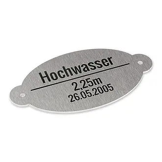 Edelstahl Hochwassermarke 120 x 60 mm 