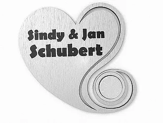 Edelstahlschild Herz