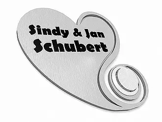 Klingelschild Herz aus Edelstahl