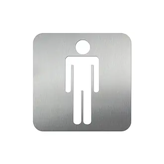 Edelstahl Türschild für WC und Toilette mit Frauen Männer