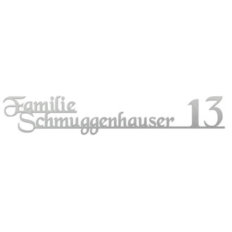 Edelstahlhausnummer  mit Straßenname