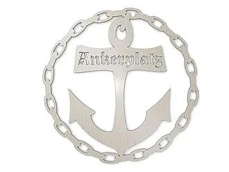 Edelstahlschild Anker mit Kette