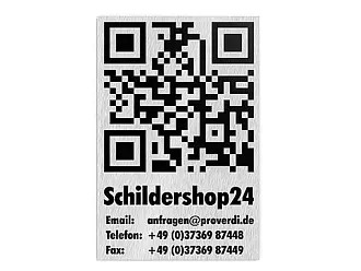 QR-Code Edelstahlschild mit kaschiertem Foliendruck