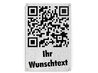 Edelstahlschild mit QR-Code - Blankoansicht