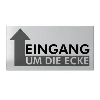 Türschild - Eingang links - silber