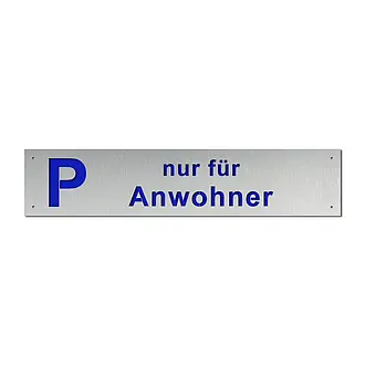 Parkplatzschild aus Edelstahl