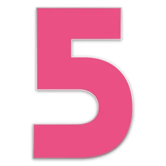 Farbige Edelstahl Hausnummer 5