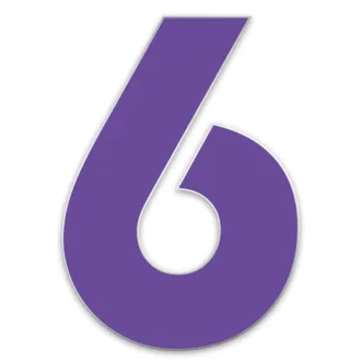 Farbige Edelstahl Hausnummer 6