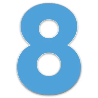 Farbige Edelstahl Hausnummer 8