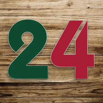 Farbige Hausnummern zweistellig