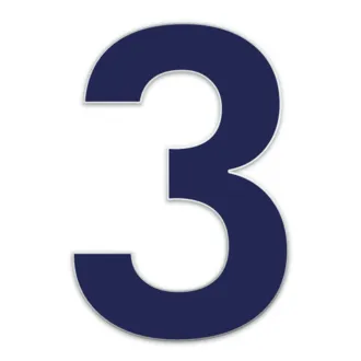 Farbige Edelstahl Hausnummer 3