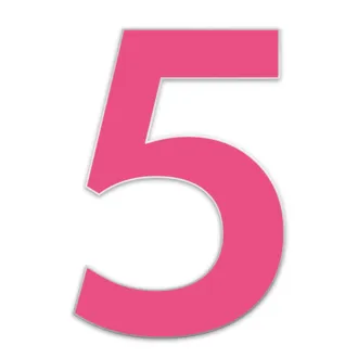 Farbige Edelstahl Hausnummer 5