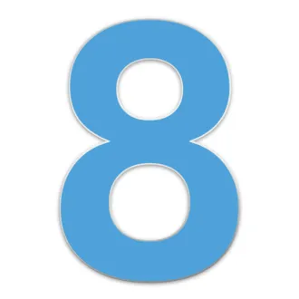 Farbige Edelstahl Hausnummer 8