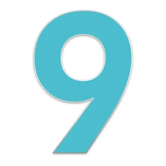 Farbige Edelstahl Hausnummer 9
