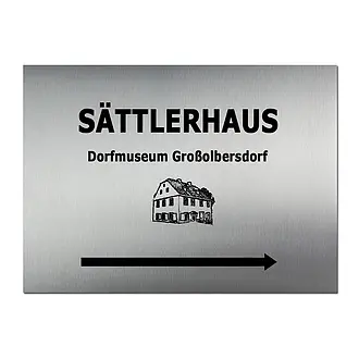 Firmenschild Edelstahl mit Lasergravur 420 x 300 mm 