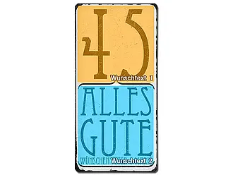 Blechschild zum Geburtstag - Detailansicht mit Personalisierungsmöglichkeiten