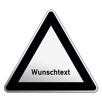 Verkehrsschild schwarz mit Wunschtext