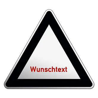 Verkehrsschild schwarz mit Wunschtext