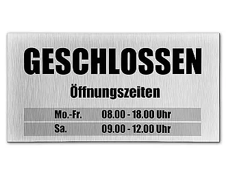 Türschild aus Aluminium - silber