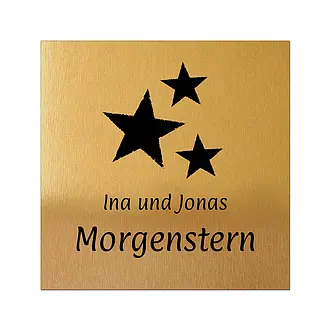 Goldfarbiges Türschild