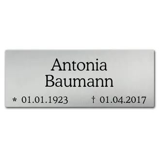 Grabschild mit Gravur