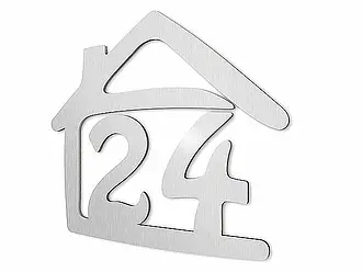 Edelstahl-Hausnummer mit individueller Nummer - Seitenansicht