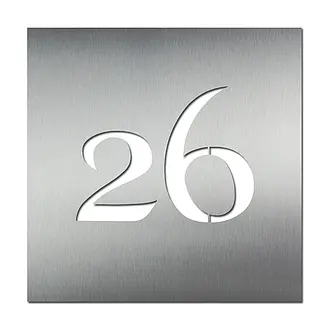 Hausnummer aus Edelstahl - Design Calligraphy Square 