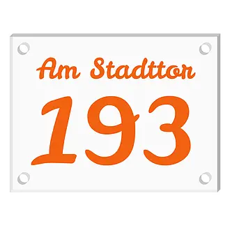 Hausnummernschild aus Acryl