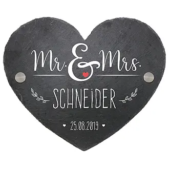 Schieferherz zum Hochzeitstag