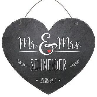 Schieferherz zum Hochzeitstag