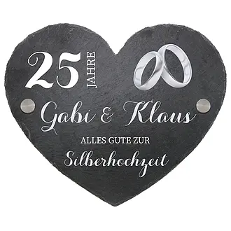 Schieferherz zum Hochzeitstag