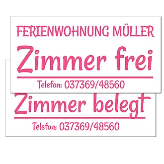 Schild Zimmer frei oder belegt