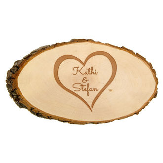 GESCHENK HOCHZEIT DEKO EDELSTAHL SCHILD "HERZ" MIT LASERGRAVUR NACH WUNSCH 