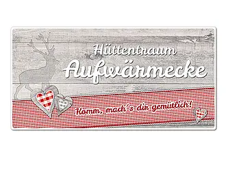 Dekoschild Aufwärmecke