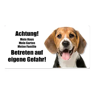 Hundewarnschild mit Beagle