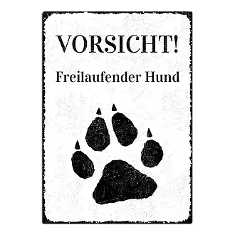 Vorsicht! Freilaufender Hund