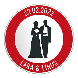 Schild zur Hochzeit - Größe: Ø 41 cm