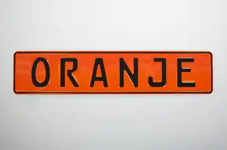 LKw Namensschild orange