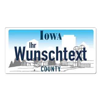 Iowa USA Deko Kfz-Kennzeichen Ihrem mit Wunschtext 