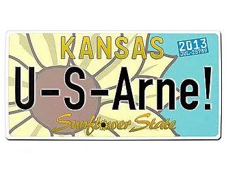 Kansas USA Deko Autonummernschild mit individuellem Wunschtext