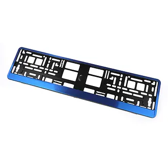 Kennzeichenhalter Blue Butlerfinish mit Wunschtext | pro Stück