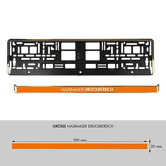 Kennzeichenhalter Butlerfinish Gold mit Wunschtext - pro Stück