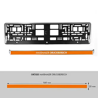Kennzeichenhalter Butlerfinish Silber mit Wunschtext - pro Paar